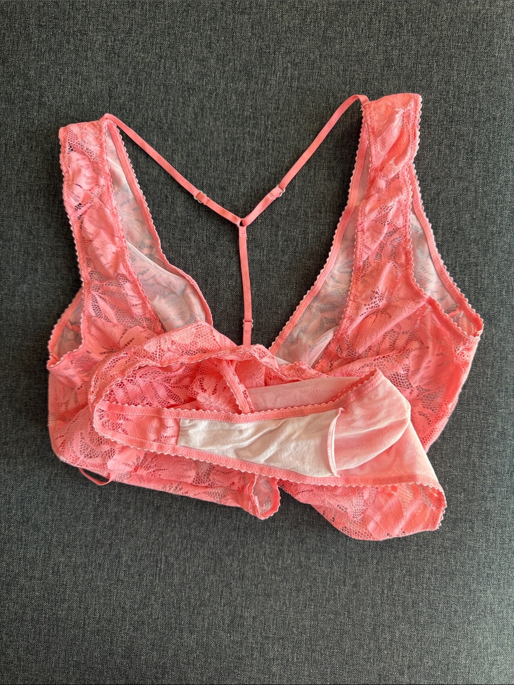 Victoria’s Secret Coral/Pink Lace Bodysuit Teddy - Picture 3 of 5